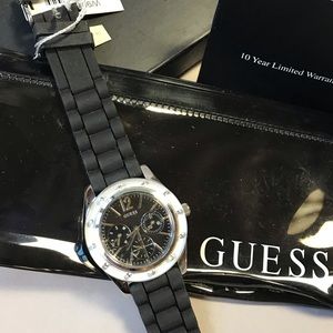 New Guess watch women black chronograph